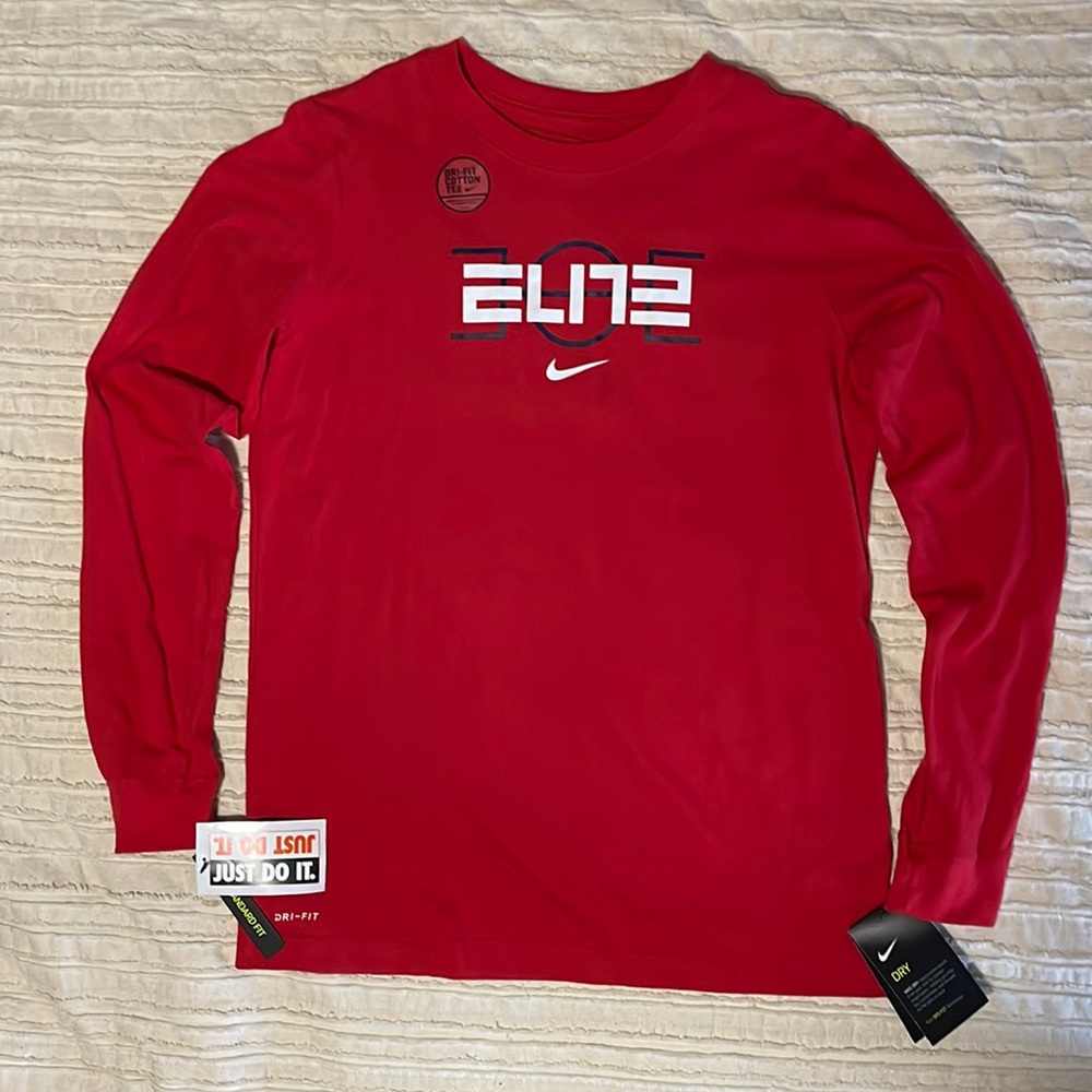 Youth Nike Dri-Fit long-sleeve shirt